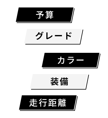 予算 グレード カラー 装備 走行距離